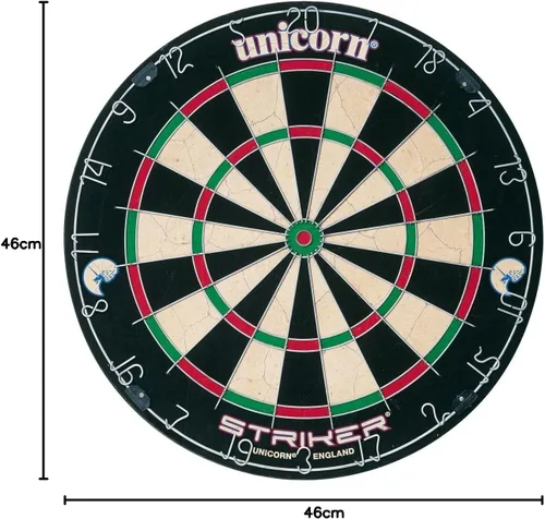 Miniatura 6 de Unicorn Striker, Classic y Contender - Modelos de diana de punta de acero con cerdas de calidad recreativa, anillo de números de metal giratorio