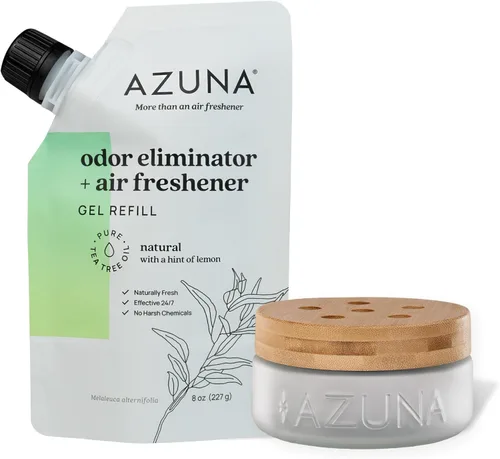 Miniatura 18 de Azuna Ambientador y Eliminador de Olor para Malos Olores Kit de 4 Habitaciones Incluye (4) Frasco de Vidrio Luxe Vacío y Recarga de Gel de 24oz