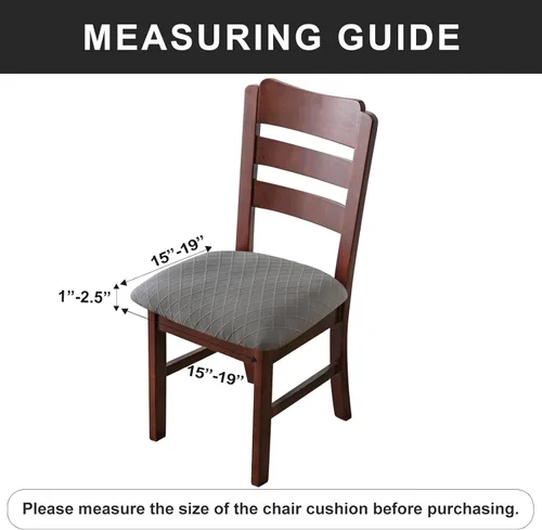 Miniatura 3 de Genina Fundas de asiento impermeables para sillas de comedor, fundas para sillas de comedor y cocina (gris oscuro, 2 piezas)