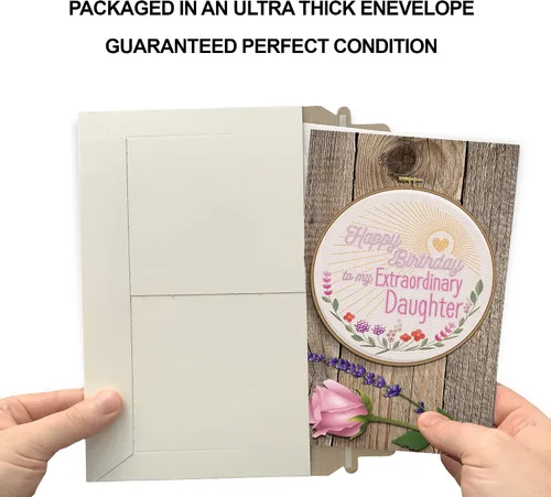 Miniatura 5 de Prime Greetings Tarjeta de feliz cumpleaños para hija, hecha en Estados Unidos, ecológica, tarjeta gruesa con sobre de alta calidad de 5 x 7.75