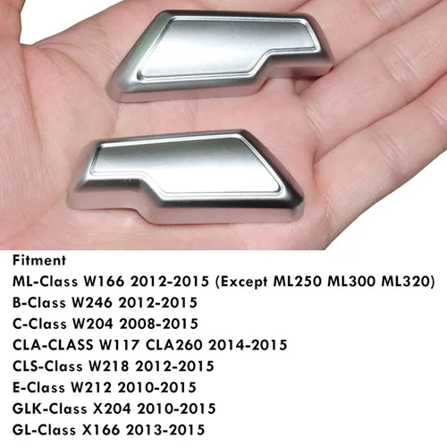 Miniatura 7 de Moonlinks Mercedes Benz - Calcomanías cromadas para botones de ajuste de asiento de puerta, adhesivos de botones de ajuste de asiento para clase B