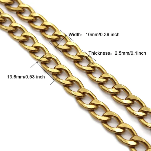 Miniatura 4 de Anvin Correa de cadena plana de 47 pulgadas, cadenas de hierro para bolso de mano, correas de repuesto para bolso de hombro, cadena cruzada