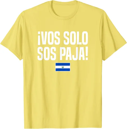 Miniatura 41 de Camiseta Vos Solo Sos Paja Salvadoran Slang Bandera de El Salvador, Negro