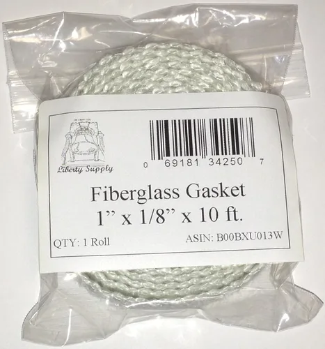 Miniatura 3 de Junta plana cuerda trenzada de fibra de vidrio de 1/8 pulgadas de grosor x 1 pulgada de ancho x 10 pies. Puerta de estufa de leña, bandeja de arco