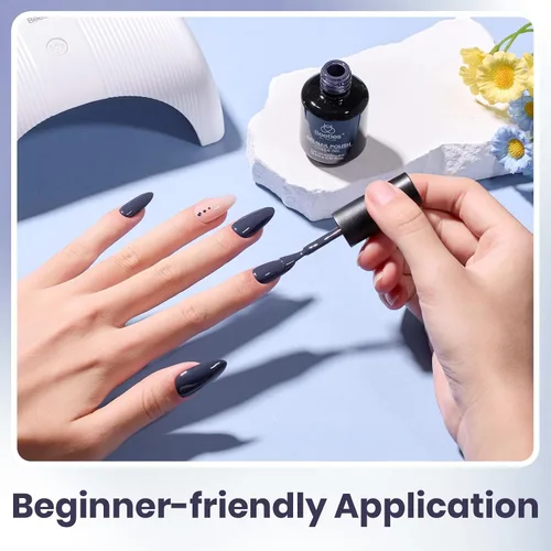 Miniatura 583 de Beetles - Esmalte de uñas de gel marrón – 0.5 onzas líquidas de esmalte de gel marrón oscuro, lámpara LED UV para uñas, regalo de manicura para I