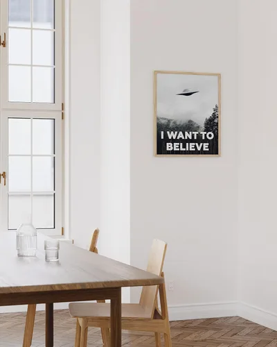 Miniatura 5 de HAUS AND HUES Póster de The X Files I Want To Believe, arte de pared OVNI, decoración de habitación de ciencia ficción, póster X-Files