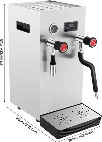 Miniatura 2 de Espumador de leche multiusos comercial 8L Máquina de espuma de agua hirviendo de vapor completamente automática, pantalla LCD para café expreso