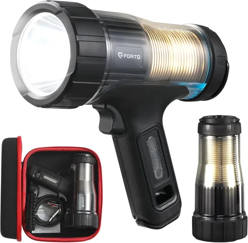 Miniatura 11 de FORTO Foco de mano de 3000 lúmenes, luz LED de largo alcance de 1400 pies con 120 horas de funcionamiento, linterna impermeable recargable IPX8