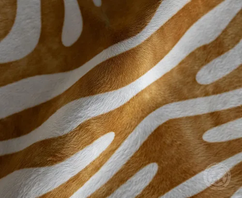 Miniatura 5 de Sunshine Cowhides Alfombra de piel de vaca 100% genuina con estampado de cebra, color beige sobre blanco roto, alfombra de estilo moderno para sala