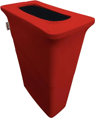 Miniatura 35 de LA Linen Cubierta para cubo de basura ajustable de elastano elástico de 32 galones, cubierta redonda para contenedor de residuos, decoración de Gris