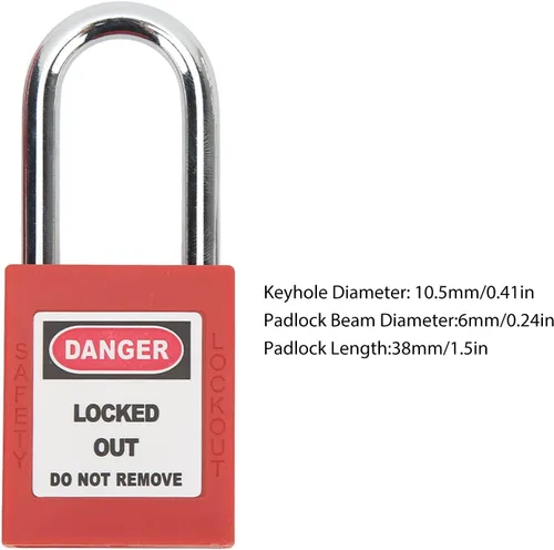 Miniatura 7 de Juego de cerrojos para candados, kit de etiquetado ImpactLockout de acero inoxidable, diseño de 6 agujeros, alta seguridad, a prueba