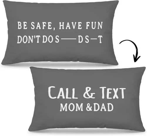 Miniatura 11 de Mingnei Funda de almohada con texto en inglés "Call Your Mom", divertida funda de almohada reversible decorativa de 12 x 20 pulgadas, regalos