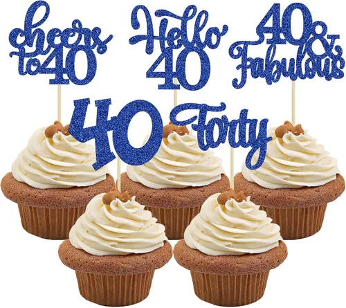 Miniatura 82 de 30 piezas Adornos para pastel de cumpleaños de 6 años, seis brillos, hola 6, púas para cupcakes, felicitaciones a los 6 años, decoraciones