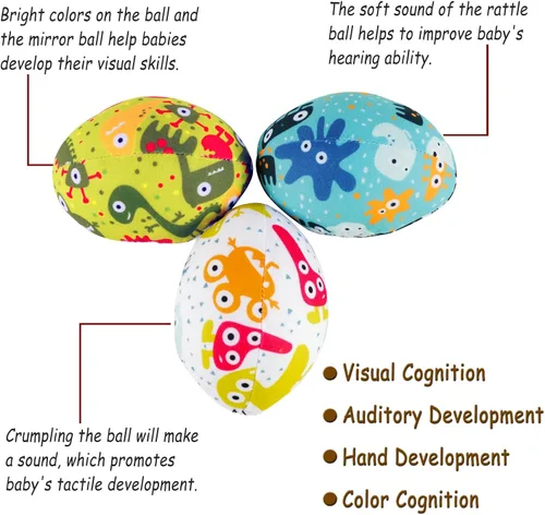 Miniatura 3 de Las bolas de repuesto (para columpio Mamaroo) ofrecen más interacción y opciones reversibles para complementar la cuna multicolor con MamaRoo en un