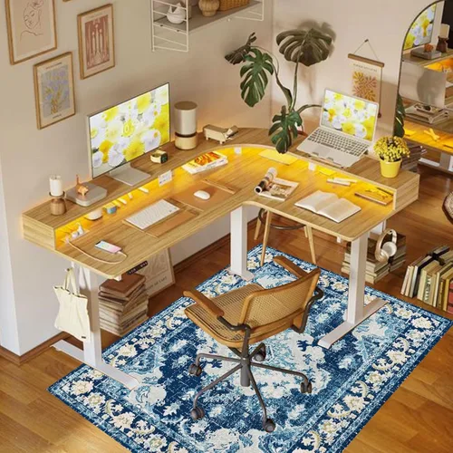 Miniatura 5 de Tapete para silla de oficina para suelo de madera dura, 36 x 48 pulgadas, tapete antideslizante para silla de escritorio para suelos duros, alfombra