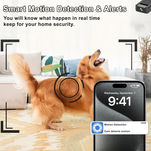 Miniatura 9 de Cámara inalámbrica pequeña 4K Wifi Cámara de seguridad Mini cámara para interiores y exteriores, cámara portátil inteligente para perros y mascotas