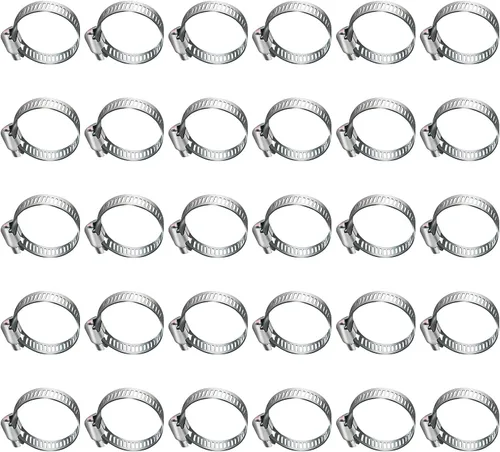 Miniatura 11 de 30 abrazaderas de manguera de engranaje helicoidal ajustables, abrazadera de tubo de acero inoxidable, herramienta de abrazadera de tubo