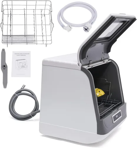 Miniatura 2 de Lavavajillas portátil para encimera, mini lavavajillas, 4 programas, 30-50 minutos de tiempo de lavado, alta temperatura y función de secado al