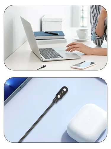 Miniatura 7 de [Paquete de 2] para Gydom Fitness Tracker Smartwatch Cable de carga USB magnético, cargador de cable de 2 pines para reloj inteligente.