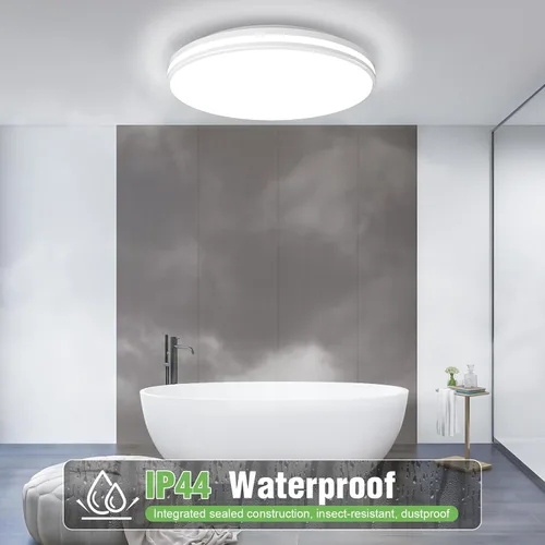 Miniatura 5 de Airand - Lámpara de techo de 10.2 pulgadas, montaje empotrado, luz de techo LED de 20 W, luz blanca diurna, 5000 K, redonda, impermeable