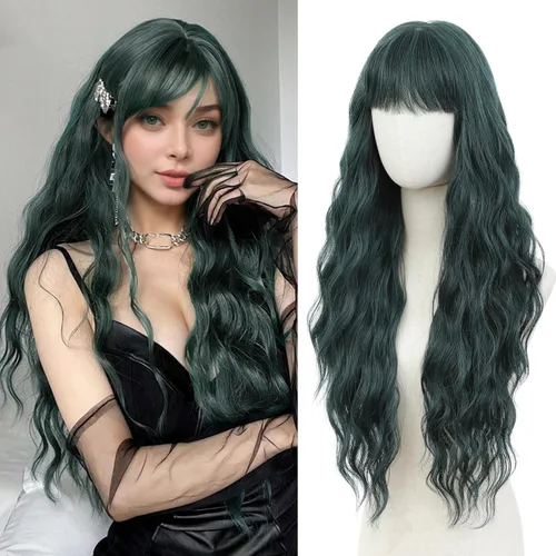 Miniatura 29 de Peluca larga rubia 613 para cosplay, peluca sintética de 28 pulgadas, parte media, regalos realistas, pelucas de fiesta para mujeres, uso diario