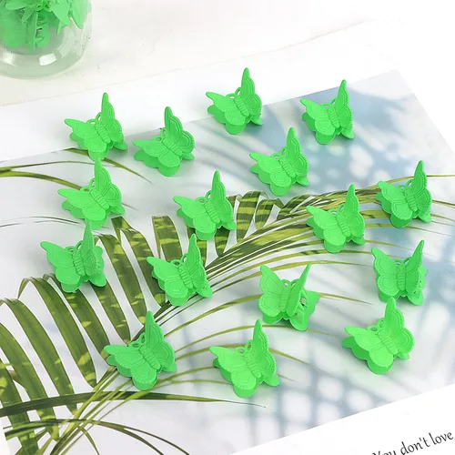 Miniatura 6 de YISSION 60 pinzas para el cabello de mariposa verde mate, lindas pinzas pequeñas de mariposa con caja paquete de los años 90 Y2K accesorios