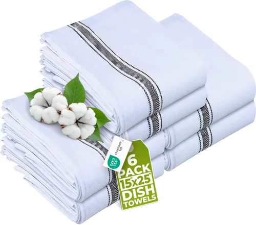 Miniatura 20 de Utopia Towels Juego de 12 paños negros de 15 x 25 pulgadas, 100% algodón hilado en anillo, altamente absorbentes y reutilizables, juego de barra