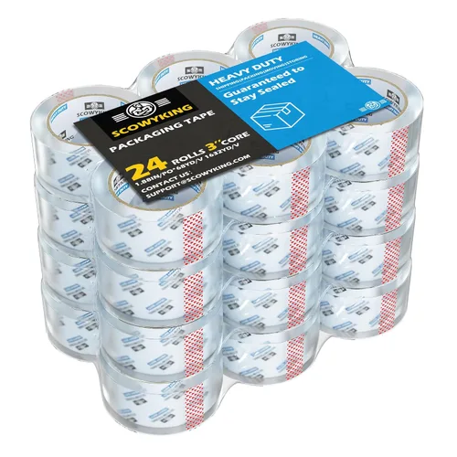 Miniatura 10 de 18 Rollos de Cinta de Embalaje Transparente, 4,7 cm x 62 m, 0,07 mm de Grosor - Cinta de Envío Resistente para Mudanzas, Sellado de Cajas, Embalaje