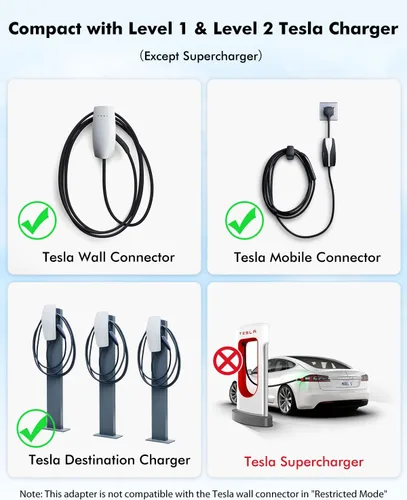 Miniatura 6 de Adaptador NACS a J1772, adaptador de carga de EV J1772 máximo de 80 amperios 250 V J1772 para cargador Tesla, compatible con conector de pared