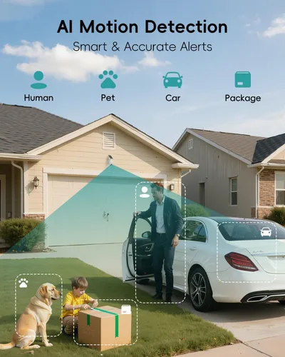 Miniatura 5 de ZUMIMALL Cámaras de seguridad solar 2K inalámbricas para exteriores, cámara PTZ de 360° para seguridad del hogar con visión nocturna a