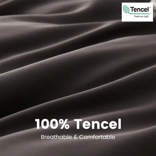Miniatura 2 de Simple&Opulence - Juego de funda de edredón 100 % eucalipto Lyocell Tencel, 2 piezas, funda de edredón transpirable y refrescante, suave y sedosa