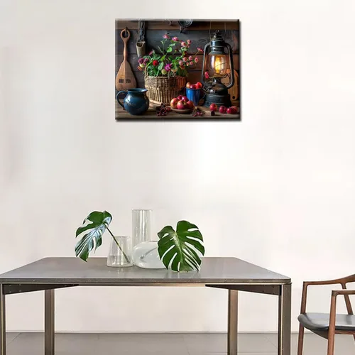 Miniatura 3 de Kits de pintura por números para adultos, estilo rústico, kit de pintura al óleo sobre lienzo con pinceles de pintura y pigmento acrílico, lámparas