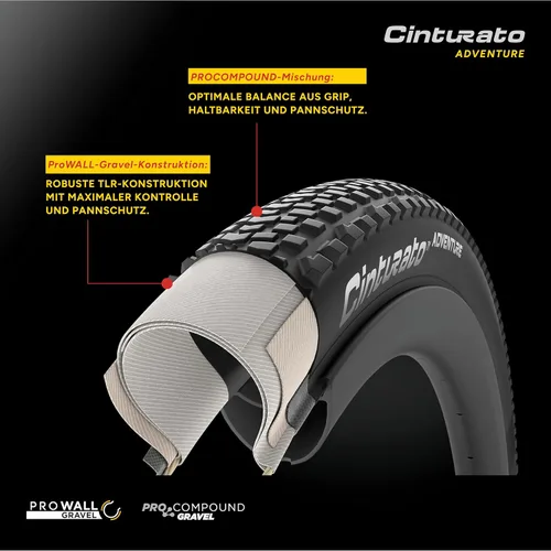 Miniatura 3 de Pirelli P7 Sport 26-622 (700x26c) Neumático para bicicleta de carretera, rendimiento completo, neumático duradero para uso diario