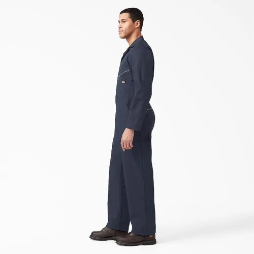 Miniatura 4 de Dickies - Overol de manga larga de lujo para hombre de 7.5 oz de sarga con cierre frontal para mecánico, uniforme industrial