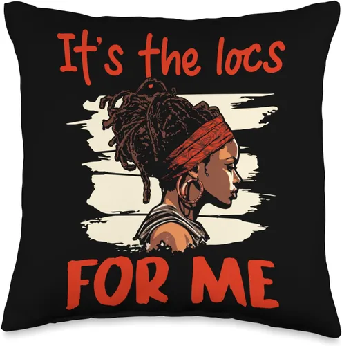 Locs Afro Dreadlocks Love Natural Beauty Hair It's the Locs for Me Afro Hair - Almohada negra americana africana, 16 x 16 pulgadas, multicolor