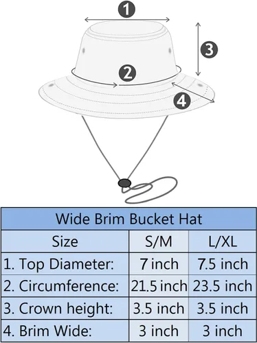 Miniatura 3 de Sombreros de ala ancha para senderismo, pesca, safari, Boonie, 100% algodón, protección solar UV, para hombres y mujeres, actividades al aire libre