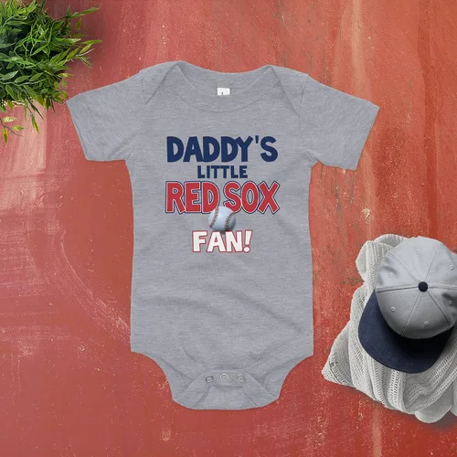 Miniatura 5 de NanyCrafts Baby's Daddy's Little Red Sox Fan Body Body para bebé Red Sox Fan