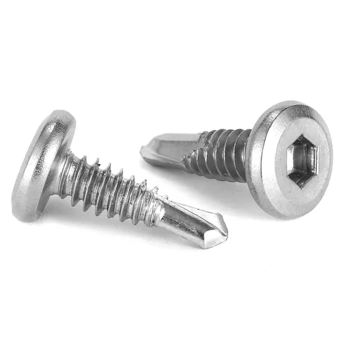 Tornillos de chapa metálica #12 x 5/8 pulgadas, 100 tornillos de cabeza plana de acero inoxidable 410, tornillos Tek, tornillos Allen, tornillos