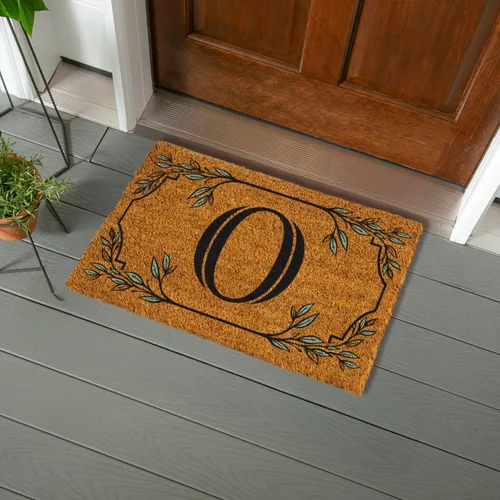 Miniatura 46 de Evergreen Flag Alfombra de puerta de fibra de coco monograma Letra B Alfombra para puerta delantera para interiores y exteriores 71x41 cm