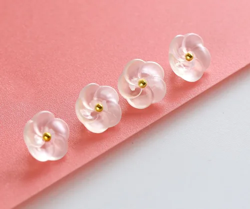 Miniatura 2 de Botones de flores para coser 15/32 pulgadas (0.453 in) Botón de blusa Artesanía Scrapbooking Color Negro Paquete de 30 piezas