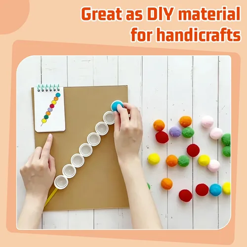 Miniatura 4 de Veroave Pompones Blancos, 150 PCS Pompones de 1 Pulgada para Manualidades, Bolas Peludas Esponjosas para Manualidades de Arte Creativo DIY