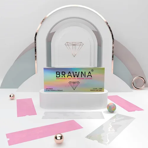 Miniatura 2 de BRAWNA Paquete de 440 cubiertas inalámbricas para bolígrafo de máquina PMU - Cubierta de máquina de microagujas - Suministros de PMU - Color - Rosa