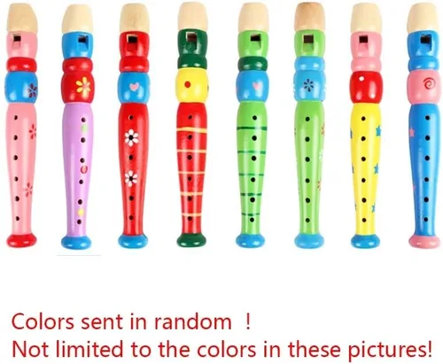 Miniatura 2 de Tovip - 2 instrumentos musicales de madera para niños, instrumento musical de educación temprana, grabadora de viento de madera, juguete educativo