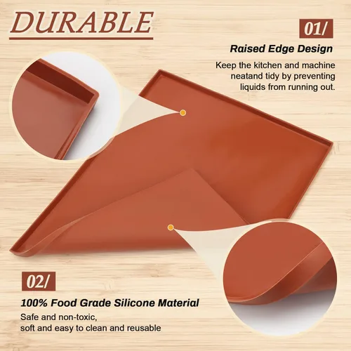 Miniatura 6 de 6 hojas deshidratadoras de silicona con borde, alfombrillas deshidratadoras de silicona de 12.2 x 10.2 pulgadas compatibles con Cosori CP267-FD