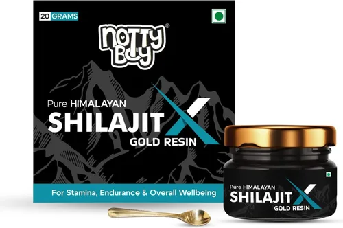 NOTTY BOY Resina pura de oro Shilajit X del Himalaya 0.71 oz - Oro de 24 quilates, más de 80 minerales traza, alto ácido fúlvico, 100% ayurvédico,