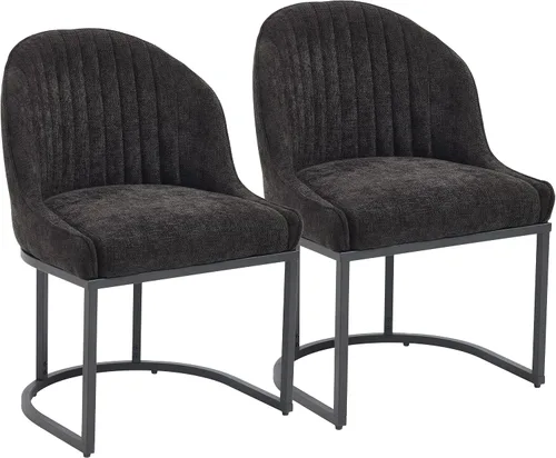 Miniatura 19 de Juego de 2 sillas de comedor de terciopelo, sillas de comedor tapizadas con patas de metal dorado, sillas auxiliares modernas para cocina, sillas