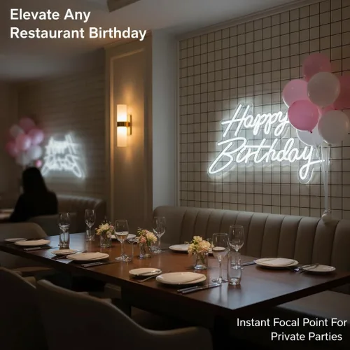 Miniatura 5 de Letrero de neón de feliz cumpleaños, letrero LED acrílico, letras iluminadas, letreros LED de neón para decoración de pared, telón de fondo