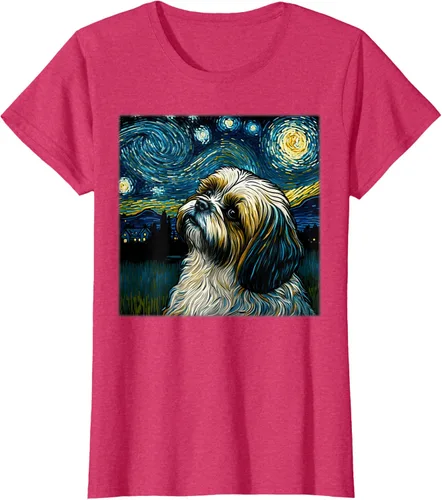 Miniatura 6 de Camiseta Surrealism Starry Night Shih Tzu Dog