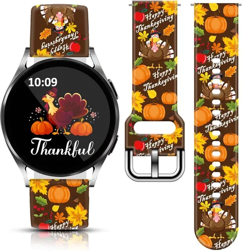Miniatura 11 de 20mm Banda de reloj para festividades de Navidad, Halloween y Acción de Gracias Compatible con Samsung Galaxy Watch 7/6/5/4 de 40 mm, 44 mm/Watch 6