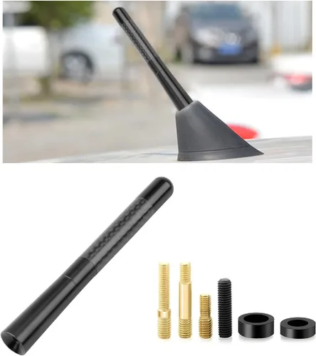 Miniatura 13 de KVAEY Antena corta para automóvil, antena aérea de aluminio rechoncha de 1.37 pulgadas con 4 tornillos y 2 juntas de goma, repuesto de antena de Azul